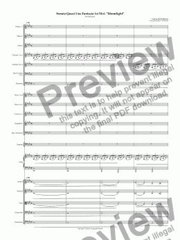 page one of Sonata Quasi Una Fantasia 1st Mvt MoonlightSonataQuasiUnaFantasiaFIRSTMOVEMENTscoreandpartsFull Score