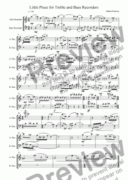 page one of Little Piece for Treble and Bass Recoders