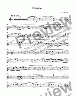 page one of Piazzolla - Oblivion for trumpet Bb