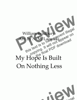 page one of My Hope Is Built On Nothing Less