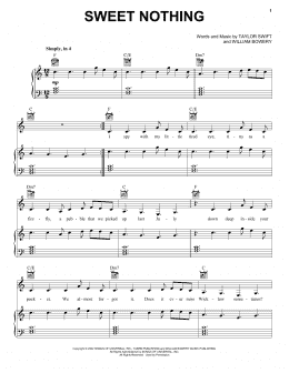 page one of Sweet Nothing (Piano, Vocal & Guitar Chords (Right-Hand Melody))