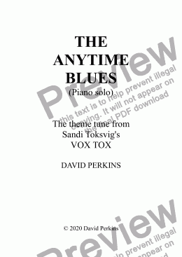 page one of The Anytime Blues