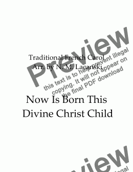 page one of Now Is Born This Divine Christ Child 