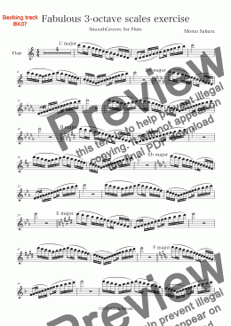 page one of Fabulous 3-octave scales exercise for Advanced Flute