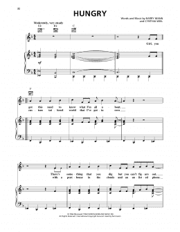 page one of Hungry (Piano, Vocal & Guitar Chords (Right-Hand Melody))