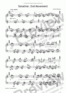 page one of Sonatine - 2nd Movement: Lento, agitato