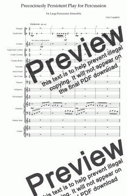 page one of Precociously Persistent Play for Percussion