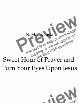 page one of Sweet Hour of Prayer and Turn Your Eyes Upon Jesus