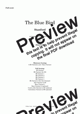 page one of The Blue Bird (Clarinet Choir)