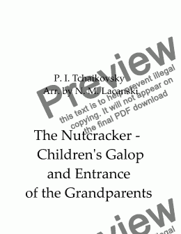 page one of The Nutcracker - Children's Galop and Entrance of the Grandparents Op. 71