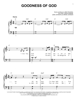 page one of Goodness of God (Easy Piano)