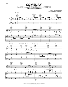 page one of Someday (from The Hunchback Of Notre Dame) (Piano, Vocal & Guitar Chords (Right-Hand Melody))