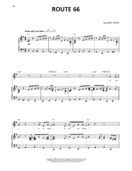 page one of Route 66 (Piano, Vocal & Guitar Chords (Right-Hand Melody))