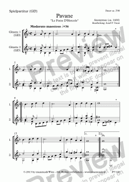 page one of Pavane (GD/Playing Score & Parts)