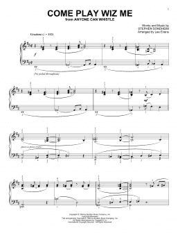 page one of Come Play Wiz Me (from Anyone Can Whistle) (arr. Lee Evans) (Piano Solo)