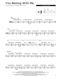 page one of You Belong With Me (Drum Chart)