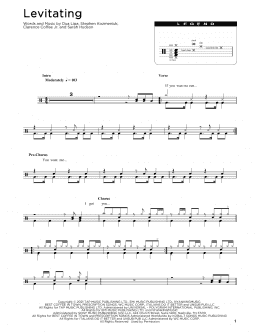 page one of Levitating (Drum Chart)