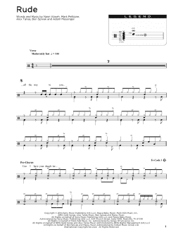 page one of Rude (Drum Chart)