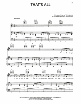 page one of That's All (Piano, Vocal & Guitar Chords (Right-Hand Melody))