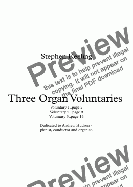 page one of THREE ORGAN VOLUNTARIES