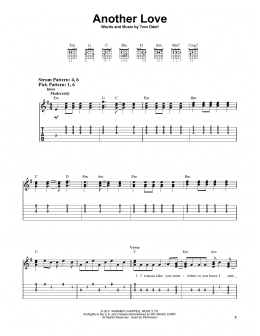 page one of Another Love (Easy Guitar Tab)