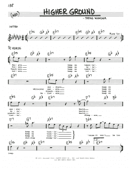 page one of Higher Ground (Real Book – Melody, Lyrics & Chords)