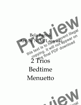 page one of 2 Trios Bedtime Menuetto 