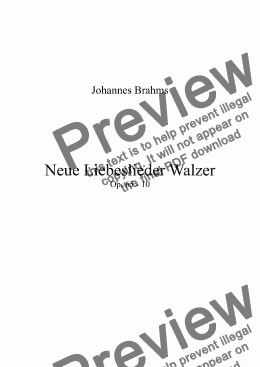 page one of Neue Liebeslieder Walzer Op. 65 -Nº10 Ich kose süß