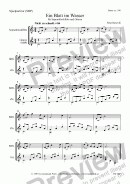 page one of Ein Blatt im Wasser (SBP/Score & Parts)