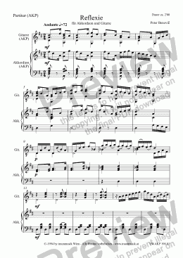 page one of Reflexie (AKP/Score & Parts)