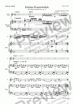 page one of Kleines Konzertstück (KM/Score & Parts)