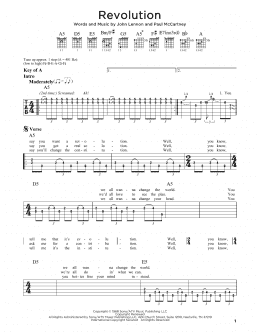 page one of Revolution (Guitar Rhythm Tab)