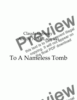 page one of To A Nameless Tomb 