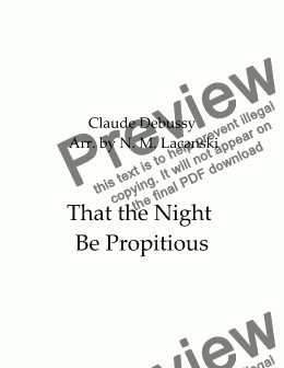 page one of That the Night Be Propitious 