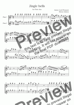 page one of Jingle Bells  for 2 Flutes