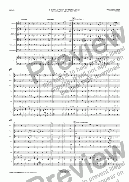 page one of O Little Town Of Bethlehem (2nd Tune: 4 Verses) KEY of F - String Group