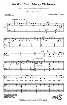 page one of We Wish You A Merry Christmas (2-Part Choir)