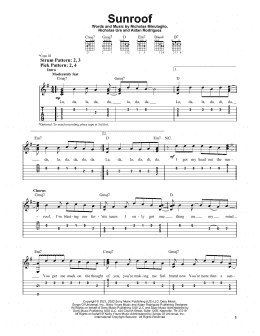 page one of Sunroof (Easy Guitar Tab)