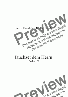 page one of Jauchzet dem Herrn  Psalm 100