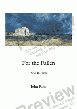 page one of For the Fallen (Choral Suite - SATB, Piano)