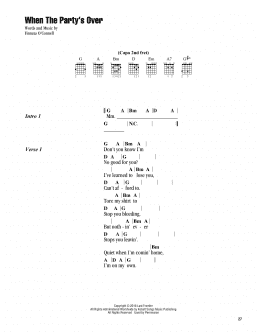 page one of when the party's over (Guitar Chords/Lyrics)