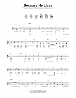 page one of Because He Lives (Easy Guitar)