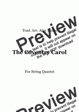 page one of The Coventry Carol