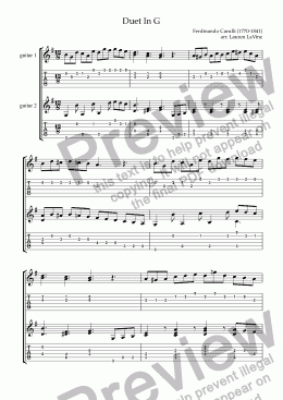 page one of Duet In G (with tab)