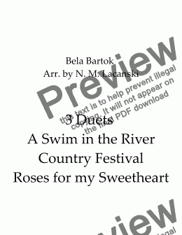 page one of  3 Duets A Swim in the River Country Festival Roses for my Sweetheart 