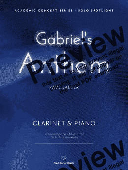 page one of Gabriel's Anthem - [Clarinet in Bb & Piano]