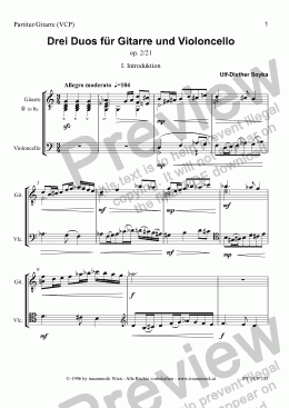 page one of Drei Duos für Gitarre und Violoncello: 2. Mysterioso (VCP/Score & Parts)