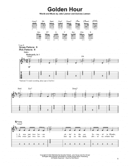 page one of Golden Hour (Easy Guitar Tab)