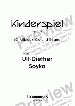 page one of Kinderspiel (ABP/Score & Parts)