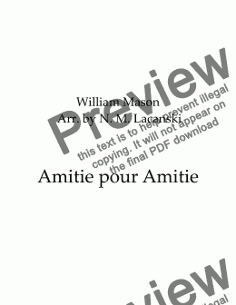 page one of Amitie pour Amitie 